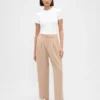 Pantalon 365 taille haute en sergé brossé, coupe fuselée aux chevilles