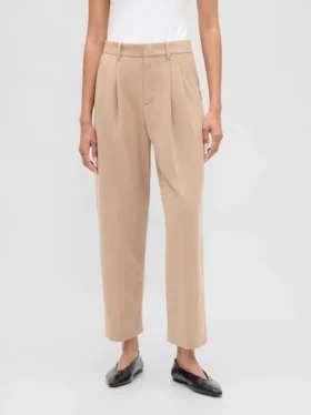 Pantalon 365 taille haute en sergé brossé, coupe fuselée aux chevilles