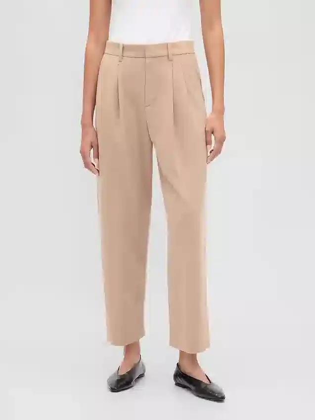 Pantalon 365 taille haute en sergé brossé, coupe fuselée aux chevilles