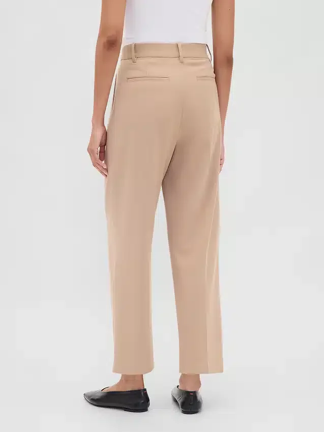 Pantalon 365 taille haute en sergé brossé, coupe fuselée aux chevilles