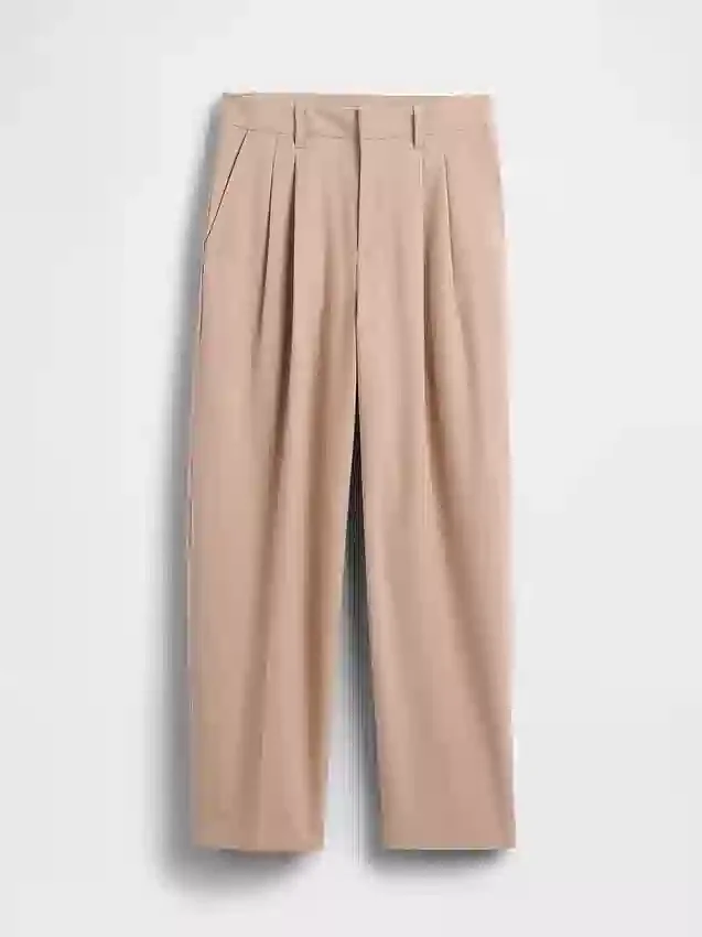 Pantalon 365 taille haute en sergé brossé, coupe fuselée aux chevilles