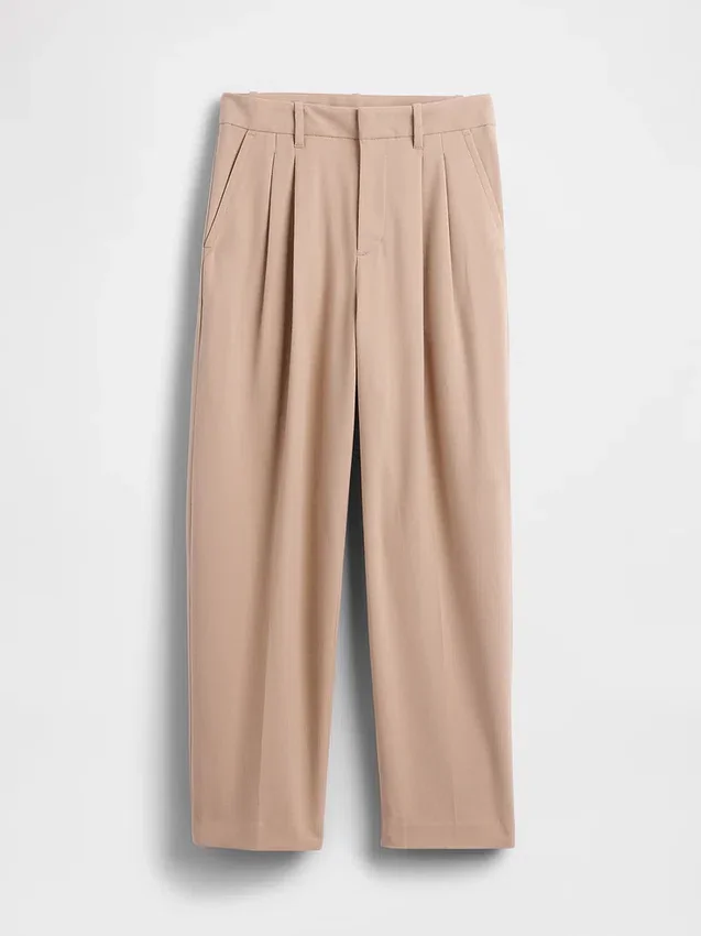 Pantalon 365 taille haute en sergé brossé, coupe fuselée aux chevilles