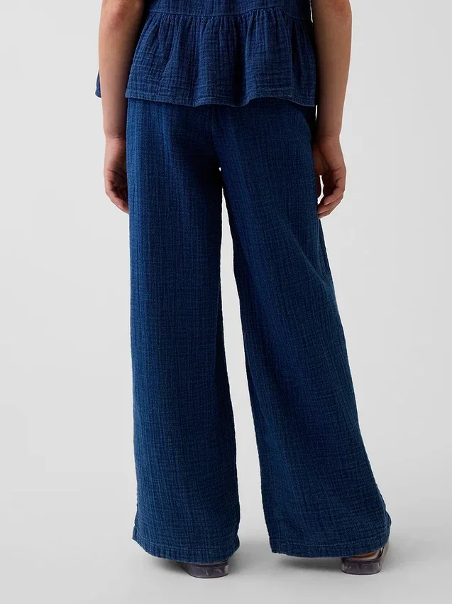 Pantalon ample décontracté en gaze de coton pour enfant