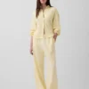 Pantalon ample décontracté en mélange de lin