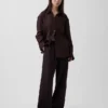 Pantalon ample décontracté en mélange de lin
