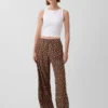 Pantalon ample décontracté en mélange de lin