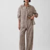 Pantalon ample décontracté en mélange de lin