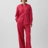 Pantalon ample décontracté en mélange de lin