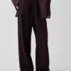 Pantalon ample décontracté en mélange de lin