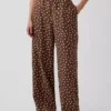 Pantalon ample décontracté en mélange de lin