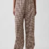 Pantalon ample décontracté en mélange de lin