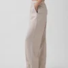 Pantalon ample décontracté en mélange de lin