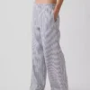 Pantalon ample décontracté en mélange de lin