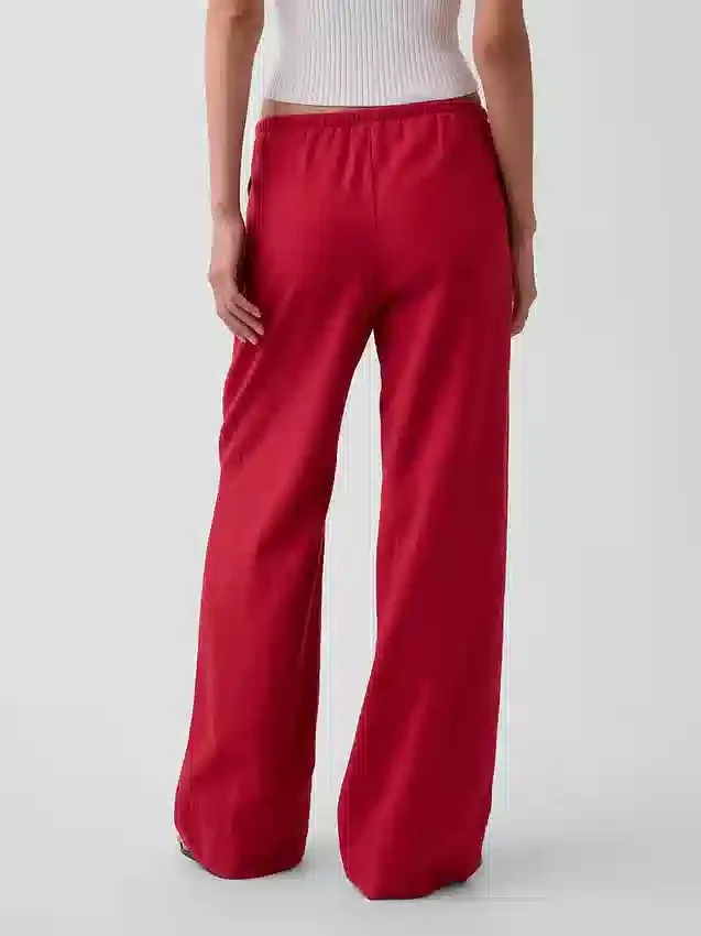 Pantalon ample décontracté en mélange de lin
