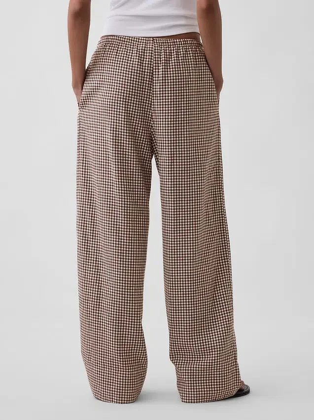 Pantalon ample décontracté en mélange de lin