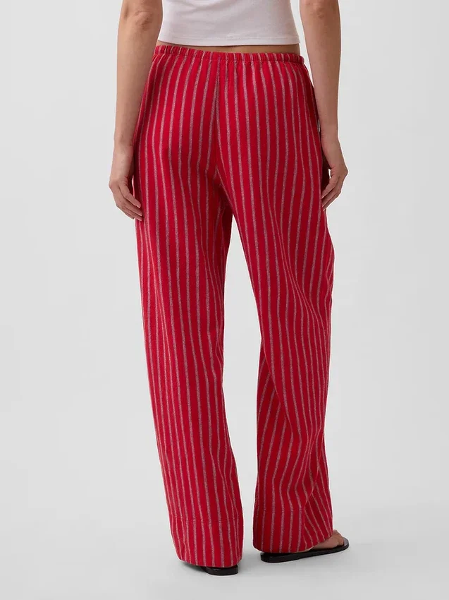 Pantalon ample décontracté en mélange de lin