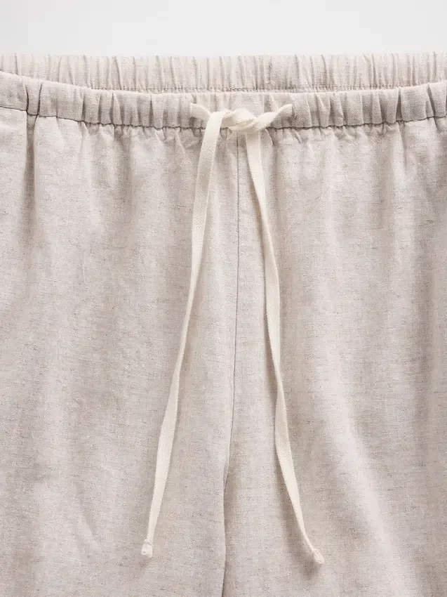 Pantalon ample décontracté en mélange de lin