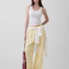 Pantalon ample décontracté en mélange de lin