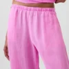 Pantalon ample décontracté en mélange de lin