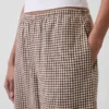 Pantalon ample décontracté en mélange de lin