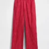 Pantalon ample décontracté en mélange de lin