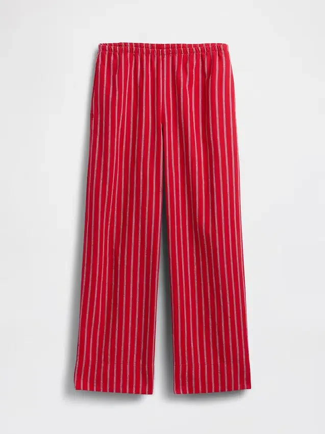 Pantalon ample décontracté en mélange de lin