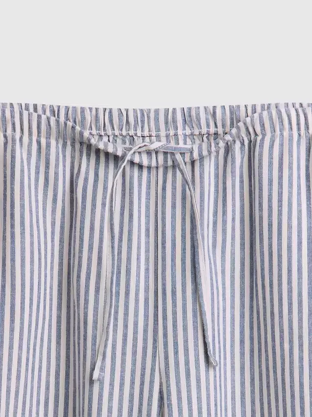 Pantalon ample décontracté en mélange de lin