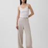 Pantalon ample décontracté en mélange de lin