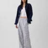 Pantalon ample décontracté en mélange de lin