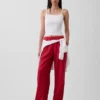 Pantalon ample décontracté en mélange de lin