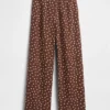 Pantalon ample décontracté en mélange de lin