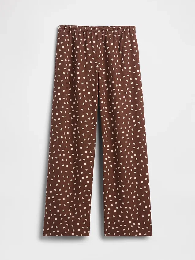 Pantalon ample décontracté en mélange de lin