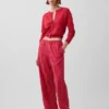 Pantalon ample décontracté en mélange de lin
