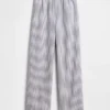 Pantalon ample décontracté en mélange de lin