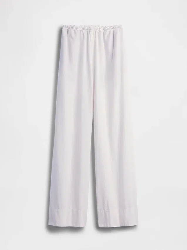 Pantalon ample décontracté en mélange de lin