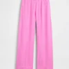 Pantalon ample décontracté en mélange de lin