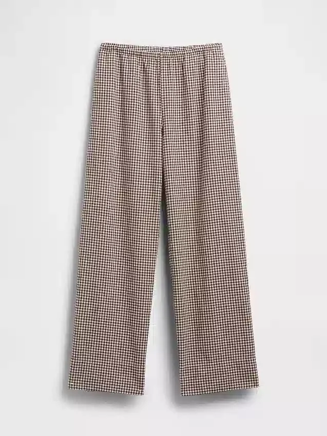 Pantalon ample décontracté en mélange de lin
