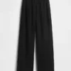Pantalon ample décontracté en mélange de lin