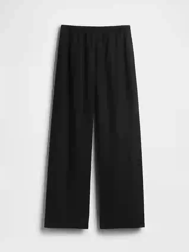 Pantalon ample décontracté en mélange de lin