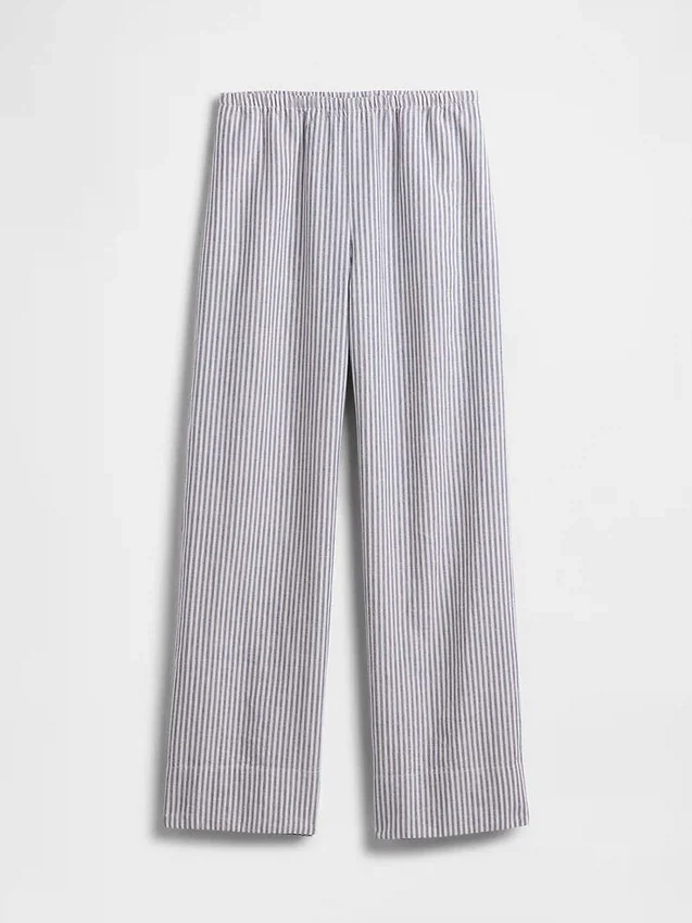 Pantalon ample décontracté en mélange de lin