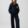 Pantalon ample décontracté à jambes larges en maille gaufrée pour enfant