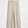 Pantalon ample décontracté à jambes larges en maille gaufrée pour enfant
