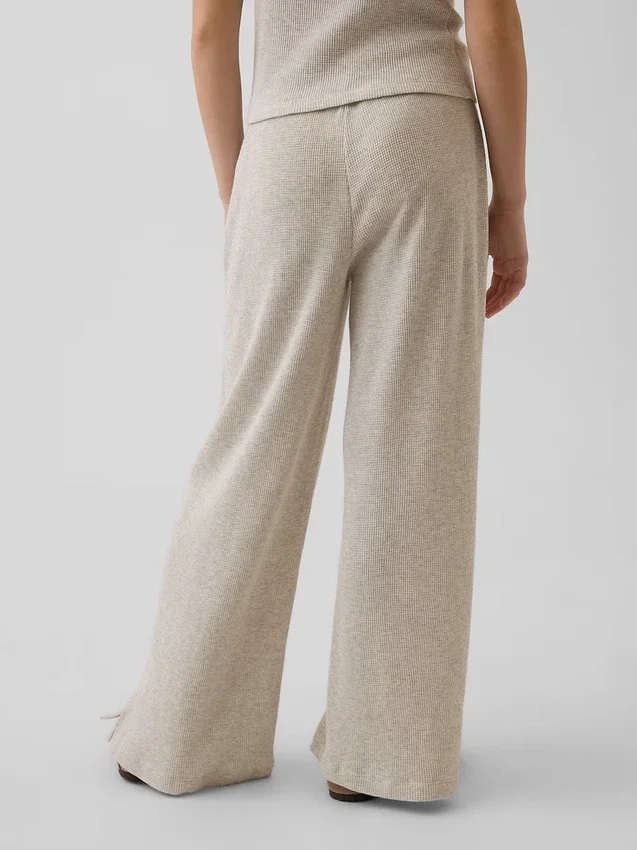 Pantalon ample décontracté à jambes larges en maille gaufrée pour enfant