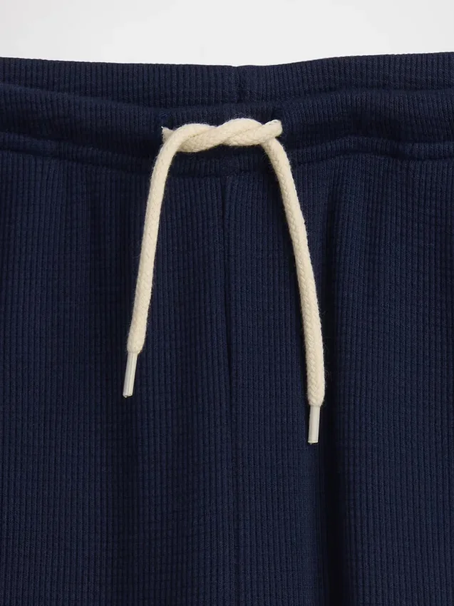 Pantalon ample décontracté à jambes larges en maille gaufrée pour enfant