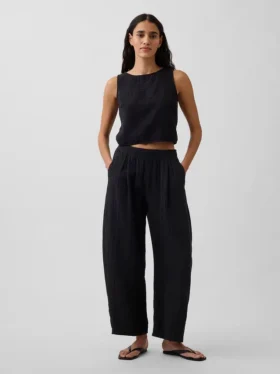 Pantalon ample en gaze de coton