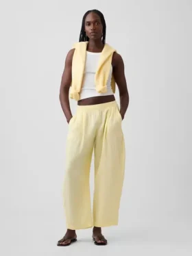 Pantalon ample en gaze de coton