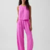 Pantalon ample en gaze de coton