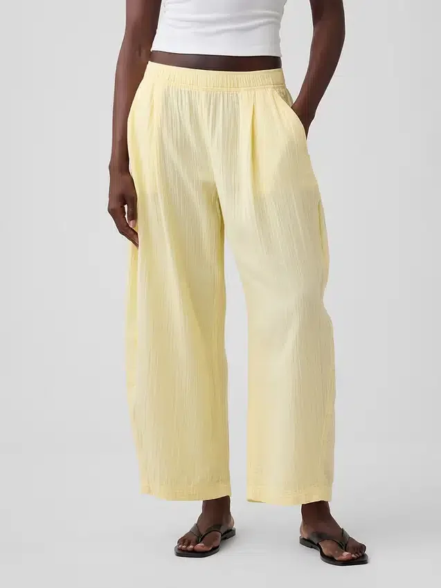 Pantalon ample en gaze de coton