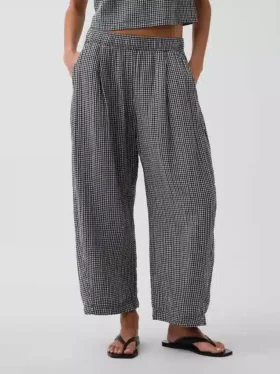 Pantalon ample en gaze de coton