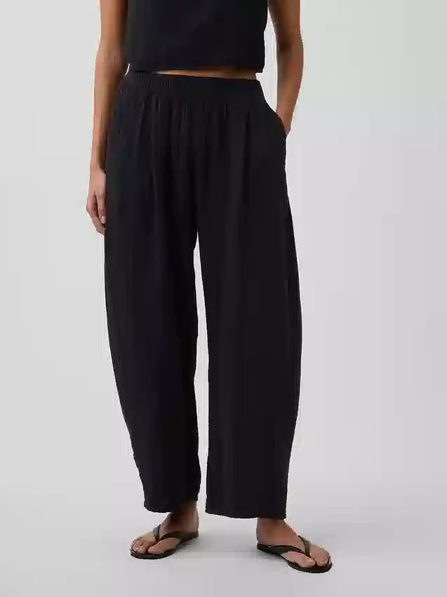 Pantalon ample en gaze de coton